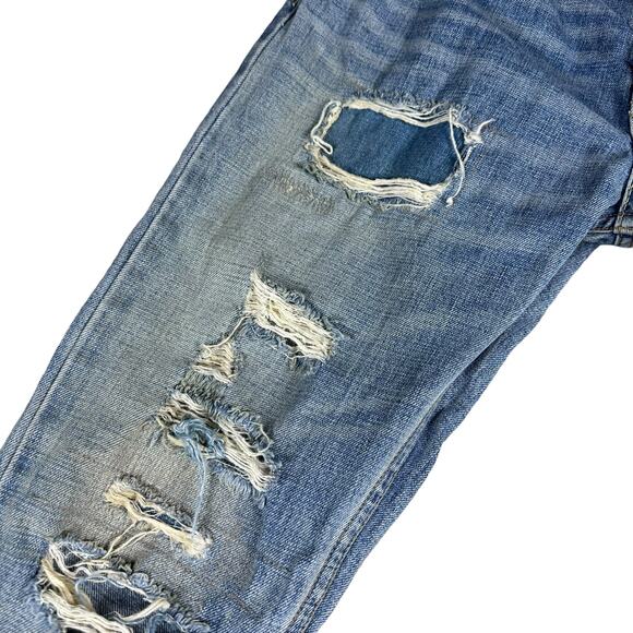 NSF Easy Straight Distressed Intentionally Discolored Medium Wash Denim Jeans 28 - Picture 4 of 12